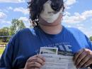 One of the successful candidates at an al fresco exam session held by the Mid-Del Amateur Radio Club in Oklahoma.